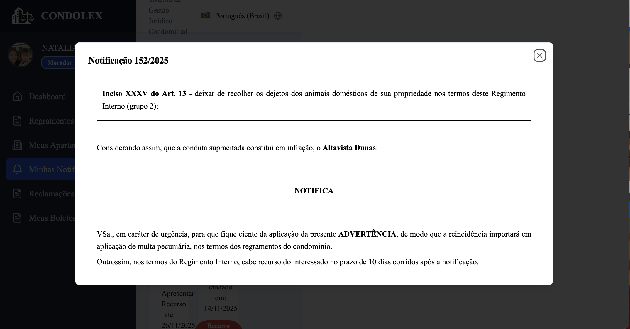 Controle de recursos no CONDOLEX