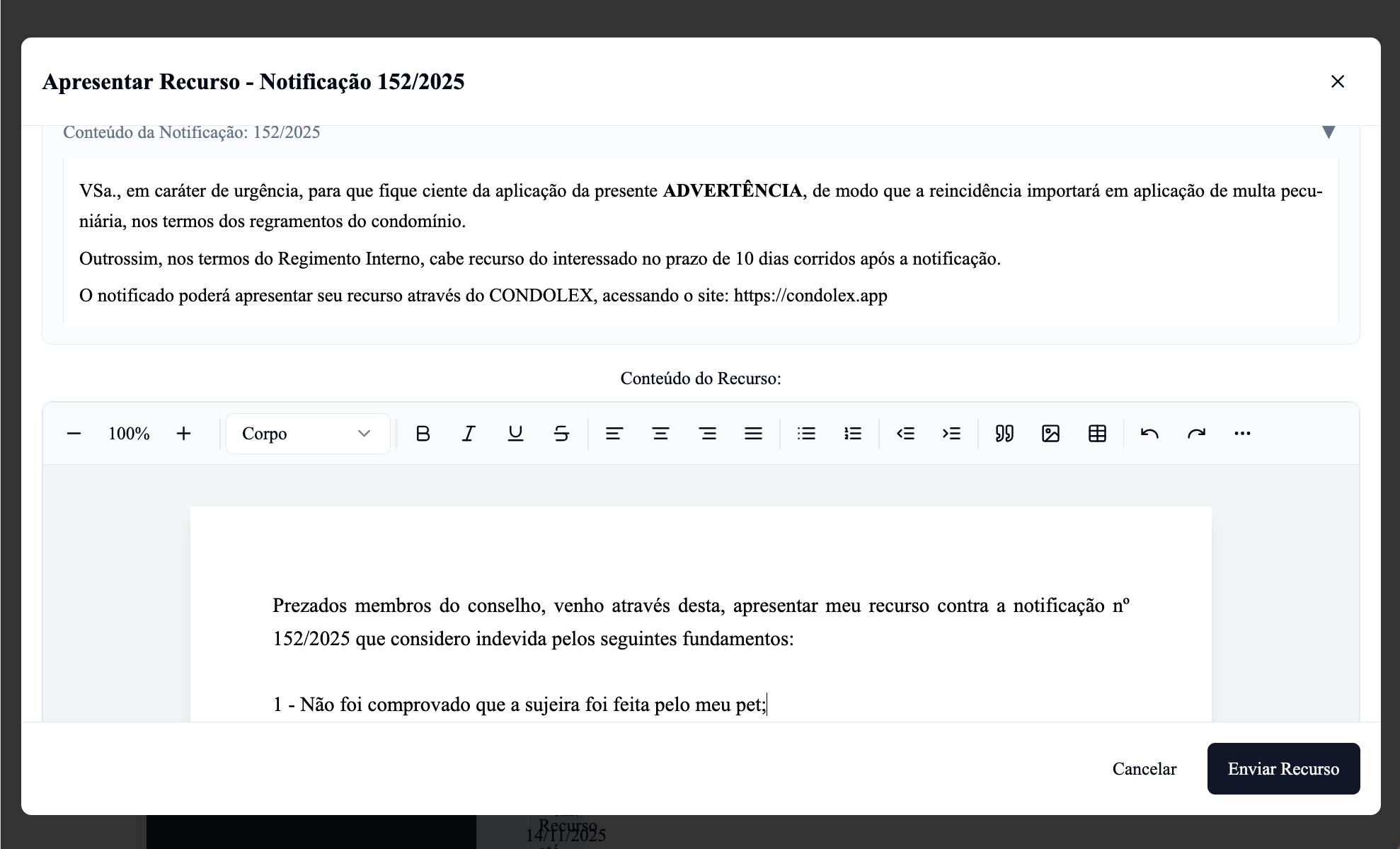 Gestão de prazos no CONDOLEX